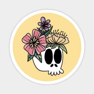 Flowers and Skull Magnet